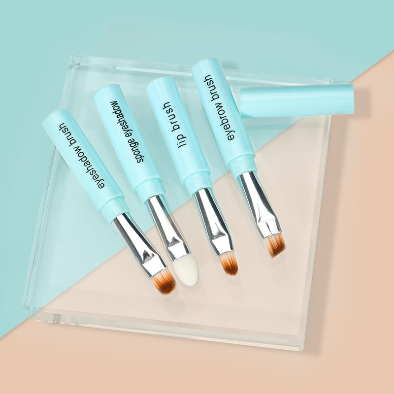 4 in 1 makeup portable single eyeshadow eyebrow lip brush 