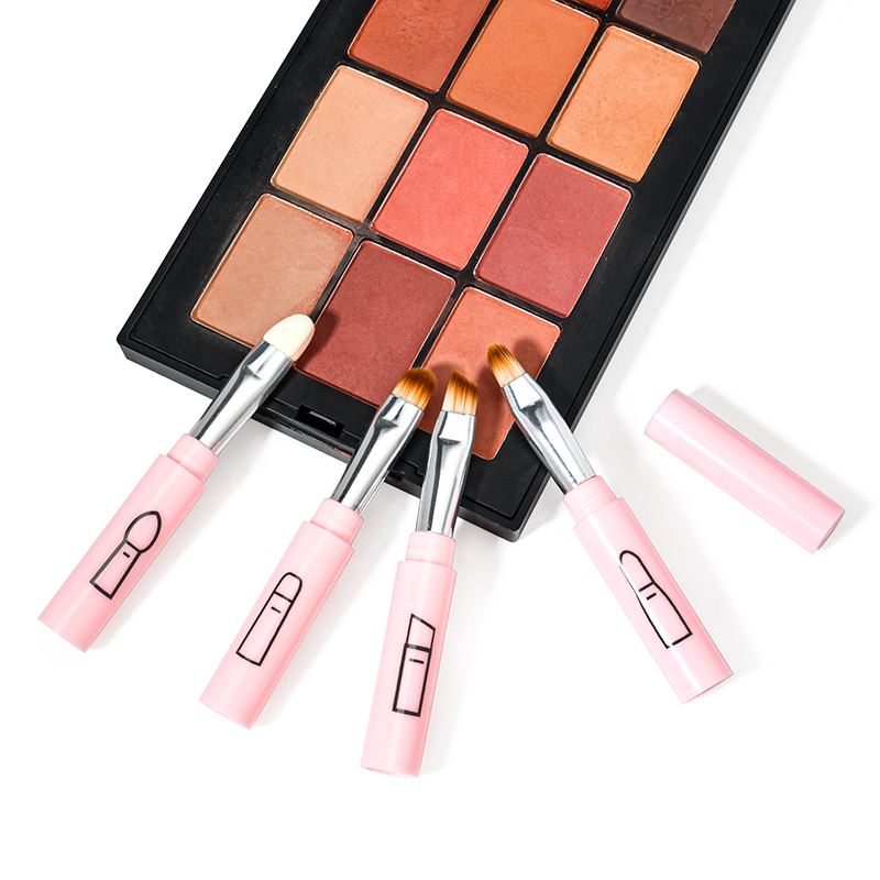 4 in 1 makeup portable single eyeshadow eyebrow lip brush 