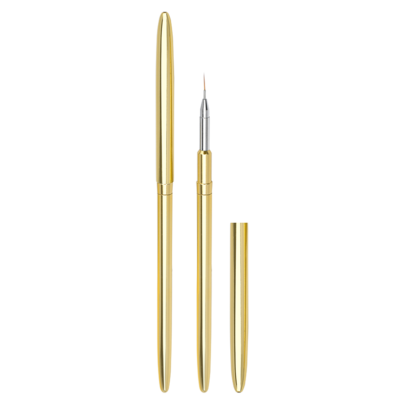 100% kolinsky nail art brush set luxury gold color handle kolinsky acrylic nail art brush set