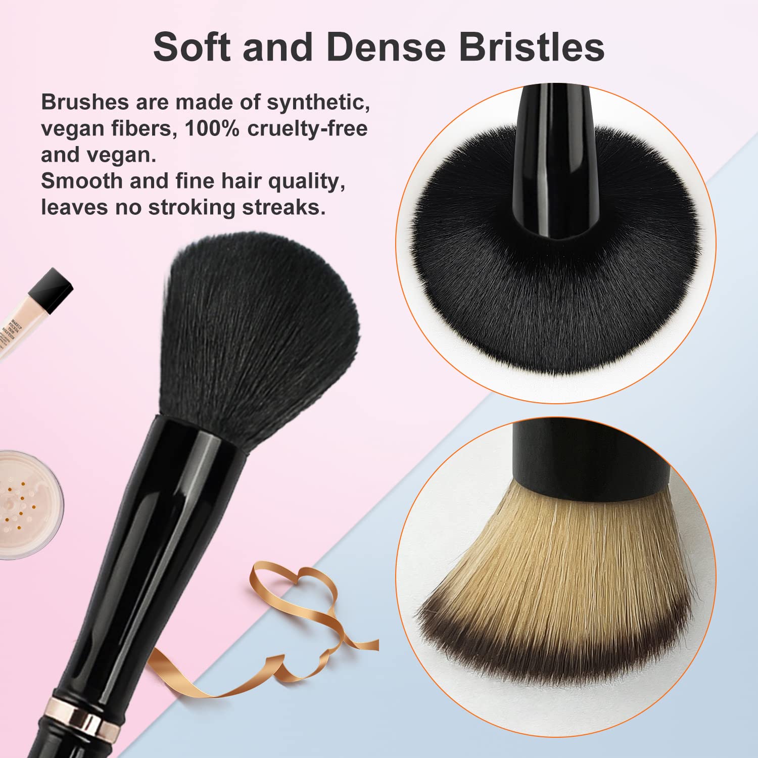 New 4 in 1 Makeup Brush Double Ended Travel Foundation Blush Eyeshadow Powder Make Up Brush Set