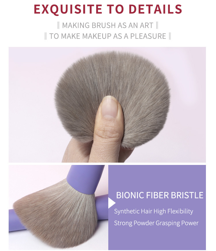 2023 Cosmetic highlighter contour brush cosmetic violet purple makeup brush set 8 pcs shadow blending brush